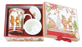 Dekoratief | Theemok in doos 'Gingerbread', porselein/karton, 18x16x8cm | A235840 Dekoratief | Theemok in doos 'Gingerbread', porselein/karton, 18x16x8cm | A235840