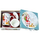 Dekoratief | Theemok in doos 'Playful Santa', porselein/karton, 18x16x8cm | A235844 Dekoratief | Theemok in doos 'Playful Santa', porselein/karton, 18x16x8cm | A235844