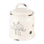 Dekoratief | Bewaarpot 'Ail', wit/zwart, keramiek, 16x16x20cm | A235851 Dekoratief | Bewaarpot 'Ail', wit/zwart, keramiek, 16x16x20cm | A235851