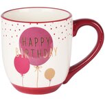 Dekoratief | Mok 'Happy Birthday', wit/paars, keramiek, 10x10x12cm | A235857 Dekoratief | Mok 'Happy Birthday', wit/paars, keramiek, 10x10x12cm | A235857