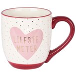Dekoratief | Mok 'Liefste Meter', wit/paars, keramiek, 10x10x12cm | A235864 Dekoratief | Mok 'Liefste Meter', wit/paars, keramiek, 10x10x12cm | A235864