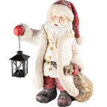 Dekoratief | Santa m/lantaarn, bruin/rood, magnesium, 31x21x47cm | A235931 Dekoratief | Santa m/lantaarn, bruin/rood, magnesium, 31x21x47cm | A235931