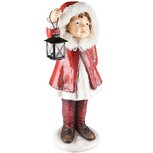 Dekoratief | Wintermeisje m/lantaarn, rood/wit, magnesium, 29x21x65cm | A235932 Dekoratief | Wintermeisje m/lantaarn, rood/wit, magnesium, 29x21x65cm | A235932
