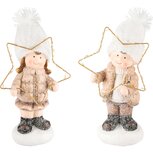Dekoratief | Wintermeisje m/ster, TC, 10x6x18cm, LED, set van 2 stuks | A235942 Dekoratief | Wintermeisje m/ster, TC, 10x6x18cm, LED, set van 2 stuks | A235942