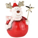 Dekoratief | Rudolf m/ster, rood/wit, dolomiet, 12x8x14cm | A235959 Dekoratief | Rudolf m/ster, rood/wit, dolomiet, 12x8x14cm | A235959