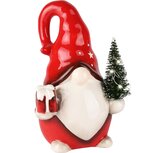 Dekoratief | Santa m/boompje, rood/wit, dolomiet, LED, 11x9x16cm | A235963 Dekoratief | Santa m/boompje, rood/wit, dolomiet, LED, 11x9x16cm | A235963