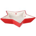 Dekoratief | Schaaltje ster, wit/rood, dolomiet, 20x20x4cm | A235969 Dekoratief | Schaaltje ster, wit/rood, dolomiet, 20x20x4cm | A235969