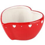 Dekoratief | Bowl hartje, rood/wit, dolomiet, 14x14x8cm | A235971 Dekoratief | Bowl hartje, rood/wit, dolomiet, 14x14x8cm | A235971