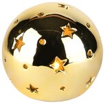 Dekoratief | Deco bol m/sterretjes, goud, dolomiet, LED, 10x10x9cm | A235975 Dekoratief | Deco bol m/sterretjes, goud, dolomiet, LED, 10x10x9cm | A235975