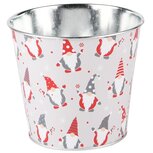 Dekoratief | Bloempot rond m/gnoompjes, metaal, 13x13x12cm | A235996 Dekoratief | Bloempot rond m/gnoompjes, metaal, 13x13x12cm | A235996
