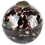 Dekoratief | Kerstbal pot m/deksel 'Blurred Brown', glas, 13x13x14cm | A238005 Dekoratief | Kerstbal pot m/deksel 'Blurred Brown', glas, 13x13x14cm | A238005