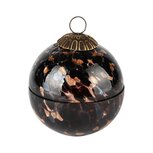 Dekoratief | Kerstbal pot m/deksel 'Blurred Brown', glas, 10x10x11cm | A238006 Dekoratief | Kerstbal pot m/deksel 'Blurred Brown', glas, 10x10x11cm | A238006