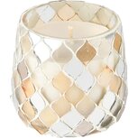 Dekoratief | Geurkaars 'Gold Mosaic', glas, 8x8x8cm | A238014 Dekoratief | Geurkaars 'Gold Mosaic', glas, 8x8x8cm | A238014