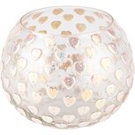 Dekoratief | Theelichthouder 'Heart Mosaic', goud/transparant, glas, 12x12x10cm | A238015 Dekoratief | Theelichthouder 'Heart Mosaic', goud/transparant, glas, 12x12x10cm | A238015
