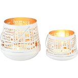 Dekoratief | Windlicht 'Merry Christmas', wit/goud, metaal, 13x13x12cm | A238022 Dekoratief | Windlicht 'Merry Christmas', wit/goud, metaal, 13x13x12cm | A238022