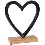 Dekoratief | Deco hart op voet, naturel/zwart, metaal/hout, 23x5x16cm | A238037 Dekoratief | Deco hart op voet, naturel/zwart, metaal/hout, 23x5x16cm | A238037