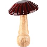 Dekoratief | Paddenstoel, bordeau/naturel, hout/email, 13x13x20cm | A238040 Dekoratief | Paddenstoel, bordeau/naturel, hout/email, 13x13x20cm | A238040