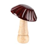 Dekoratief | Paddenstoel, bordeau/naturel, hout/email, 10x10x15cm | A238041 Dekoratief | Paddenstoel, bordeau/naturel, hout/email, 10x10x15cm | A238041