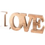 Dekoratief | Deco 'LOVE', naturel/wit, hout/email, 30x3x12cm | A238051 Dekoratief | Deco 'LOVE', naturel/wit, hout/email, 30x3x12cm | A238051