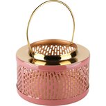 Dekoratief | Lantaarn m/handvat, roze/goud, metaal/email, 16x16x10cm | A238059 Dekoratief | Lantaarn m/handvat, roze/goud, metaal/email, 16x16x10cm | A238059