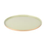 Dekoratief | Dienblad rond, groen/goud, metaal/email, 20x20x1cm | A238067 Dekoratief | Dienblad rond, groen/goud, metaal/email, 20x20x1cm | A238067