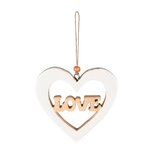 Dekoratief | Hanger hart 'Love', wit/naturel, hout, 12x11x2cm | A238100 Dekoratief | Hanger hart 'Love', wit/naturel, hout, 12x11x2cm | A238100