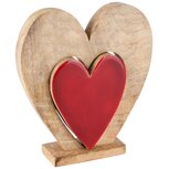 Dekoratief | Deco hart puzzel, naturel/rood, hout, 20x18x5cm | A238116 Dekoratief | Deco hart puzzel, naturel/rood, hout, 20x18x5cm | A238116