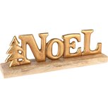 Dekoratief | Deco 'NOEL', goud/naturel, hout/metaal, 28x11x5cm | A238120 Dekoratief | Deco 'NOEL', goud/naturel, hout/metaal, 28x11x5cm | A238120