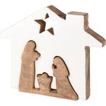 Dekoratief | Kerststal puzzel, naturel/wit, hout, 19x16x4cm | A238125 Dekoratief | Kerststal puzzel, naturel/wit, hout, 19x16x4cm | A238125