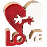 Dekoratief | Deco hart 'LOVE' puzzel, wit/rood/naturel, hout, 14x11x3cm | A238127 Dekoratief | Deco hart 'LOVE' puzzel, wit/rood/naturel, hout, 14x11x3cm | A238127