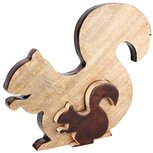 Dekoratief | Deco eekhoorn puzzel, naturel/bruin, hout, 27x24x3cm | A238133 Dekoratief | Deco eekhoorn puzzel, naturel/bruin, hout, 27x24x3cm | A238133