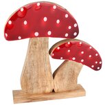 Dekoratief | Deco paddenstoelen m/witte stippen, naturel/rood, hout, 27x27x6cm | A238134 Dekoratief | Deco paddenstoelen m/witte stippen, naturel/rood, hout, 27x27x6cm | A238134