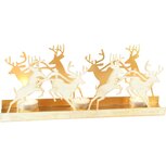 Dekoratief | Theelichthouder m/herten, wit/goud, metaal, 33x8x12cm | A238163 Dekoratief | Theelichthouder m/herten, wit/goud, metaal, 33x8x12cm | A238163