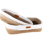 Dekoratief | Set 2 manden RH, naturel/wit, katoen, 22x15x12cm | A238183 Dekoratief | Set 2 manden RH, naturel/wit, katoen, 22x15x12cm | A238183