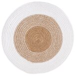 Dekoratief | Placemat rond, wit/naturel, katoen, 37x37cm | A238192 Dekoratief | Placemat rond, wit/naturel, katoen, 37x37cm | A238192