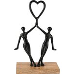 Dekoratief | Deco koppel m/hart, zwart/naturel, metaal/hout, 20x8x33cm | A238195 Dekoratief | Deco koppel m/hart, zwart/naturel, metaal/hout, 20x8x33cm | A238195