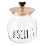 Dekoratief | Bewaarpot 'Biscuits', transparant, glas/hout, 14x14x18cm | A238214 Dekoratief | Bewaarpot 'Biscuits', transparant, glas/hout, 14x14x18cm | A238214