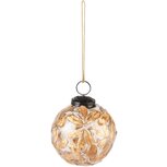 Dekoratief | Hanger bal 'Golden Leaves', transparant, glas, 9x9x10cm | A238224 Dekoratief | Hanger bal 'Golden Leaves', transparant, glas, 9x9x10cm | A238224