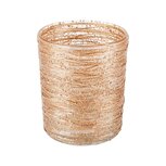 Dekoratief | Theelichthouder 'Golden Wired', transparant, glas, 7x7x9cm | A238233 Dekoratief | Theelichthouder 'Golden Wired', transparant, glas, 7x7x9cm | A238233