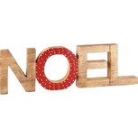 Dekoratief | Deco 'NOEL', naturel/rood, hout, 38x3x13cm | A238246 Dekoratief | Deco 'NOEL', naturel/rood, hout, 38x3x13cm | A238246