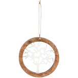 Dekoratief | Hanger rond m/boom, wit/naturel, metaal/hout, 10x10x2cm | A238285 Dekoratief | Hanger rond m/boom, wit/naturel, metaal/hout, 10x10x2cm | A238285