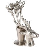 Dekoratief | Hertenkop tandenstokerhouder, zilver, metaal, 9x5x9cm | A238290 Dekoratief | Hertenkop tandenstokerhouder, zilver, metaal, 9x5x9cm | A238290