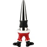 Dekoratief | Santa pants flessenstop, rood/zwart, metaal, 5x4x12cm | A238293 Dekoratief | Santa pants flessenstop, rood/zwart, metaal, 5x4x12cm | A238293