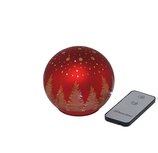 Dekoratief | Deco bol m/dennenbomen, rood, glas, LED, 10x10x10cm | A239022 Dekoratief | Deco bol m/dennenbomen, rood, glas, LED, 10x10x10cm | A239022