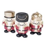 Dekoratief | Notenkraker staand, rood/goud, resina, 20cm, set van 3 stuks | A239062 Dekoratief | Notenkraker staand, rood/goud, resina, 20cm, set van 3 stuks | A239062