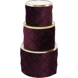 Dekoratief | Set 3 tondozen, bordeaux, karton/glas, 20x20x15cm | A239064 Dekoratief | Set 3 tondozen, bordeaux, karton/glas, 20x20x15cm | A239064