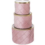 Dekoratief | Set 3 tondozen, roze, karton/glas, 20x20x15cm | A239067 Dekoratief | Set 3 tondozen, roze, karton/glas, 20x20x15cm | A239067