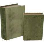 Dekoratief | Set 2 boekdozen, groen/goud, hout, 27x19x7cm | A239071 Dekoratief | Set 2 boekdozen, groen/goud, hout, 27x19x7cm | A239071