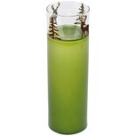 Dekoratief | Windlicht m/herten/bomen, groen, glas, 8x8x25cm | A239019 Dekoratief | Windlicht m/herten/bomen, groen, glas, 8x8x25cm | A239019