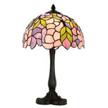 Clayre & Eef | Tiffany Tafellamp Roze ø 30x50 cm E27/max 1x60W | 5LL-6308 Clayre & Eef | Tiffany Tafellamp Roze ø 30x50 cm E27/max 1x60W | 5LL-6308